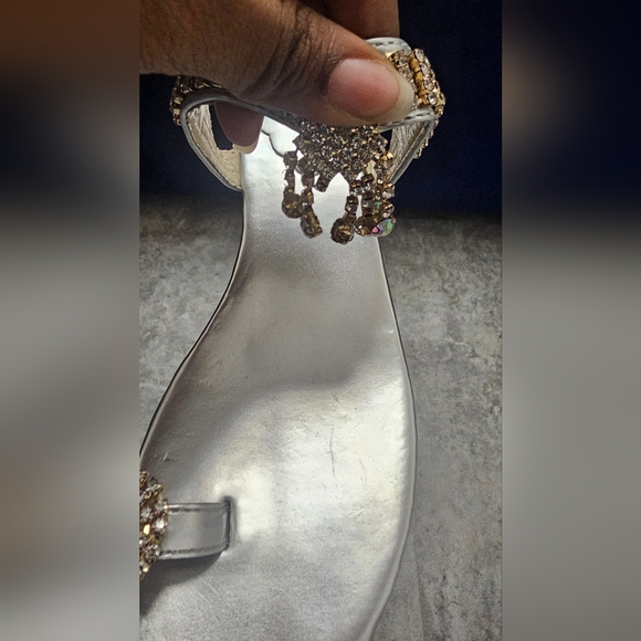 Silver Rhinestone Sandals - Picture 8 of 9